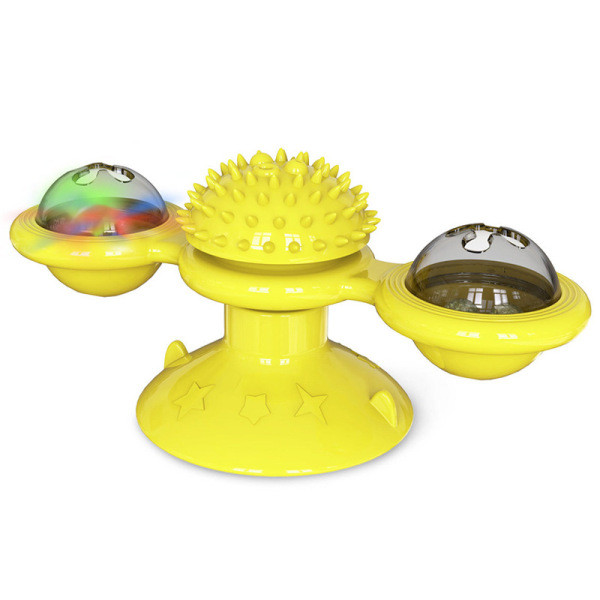 Kolmes värvitoonis harjaga pöörlev kassimänguasi