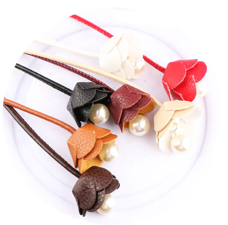 Γυναικεία ζώνη από οικολογικό δέρμα νέου μοντέλου με πέρλες 