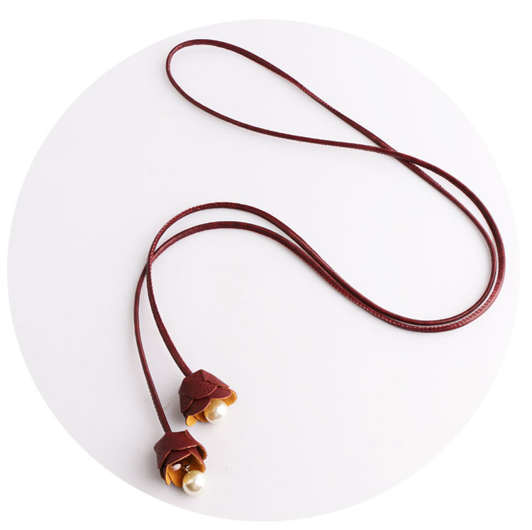 Γυναικεία ζώνη από οικολογικό δέρμα νέου μοντέλου με πέρλες 