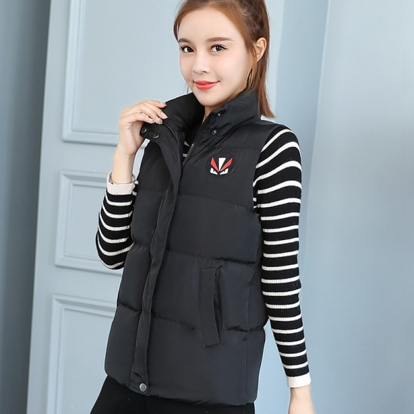 Vabaaja naiste lühike tikandi ja kõrge kraega vest