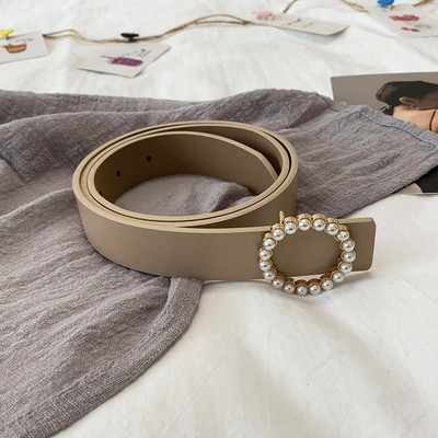 Μοντέρνα γυναικεία ζώνη με πέρλες - μήκος 105 cm