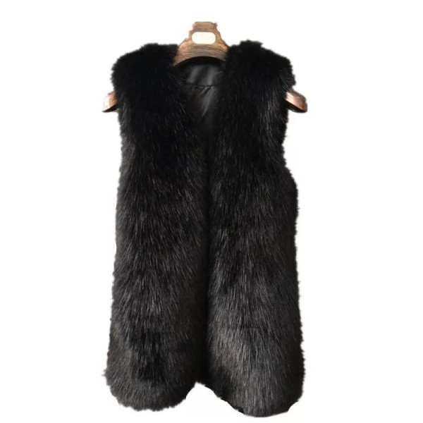 Eleganta sieviešu garā veste ar dūnām