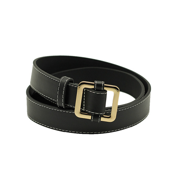 Moodne musta värvi metallist kinnitusega naiste vöö