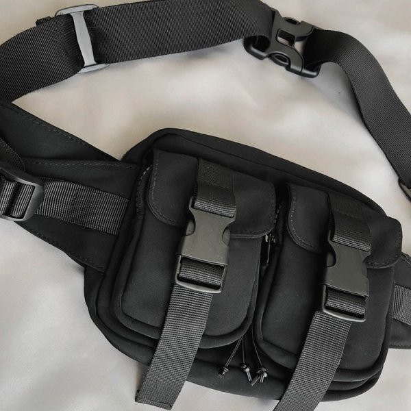 Ανδρική υφασμάτινη τσάντα με φερμουάρ και λαβή πάνω από τον ώμο