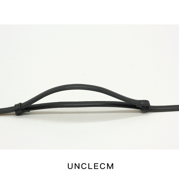 Moderna sieviešu josta no mākslīgās ādas un pērlēm