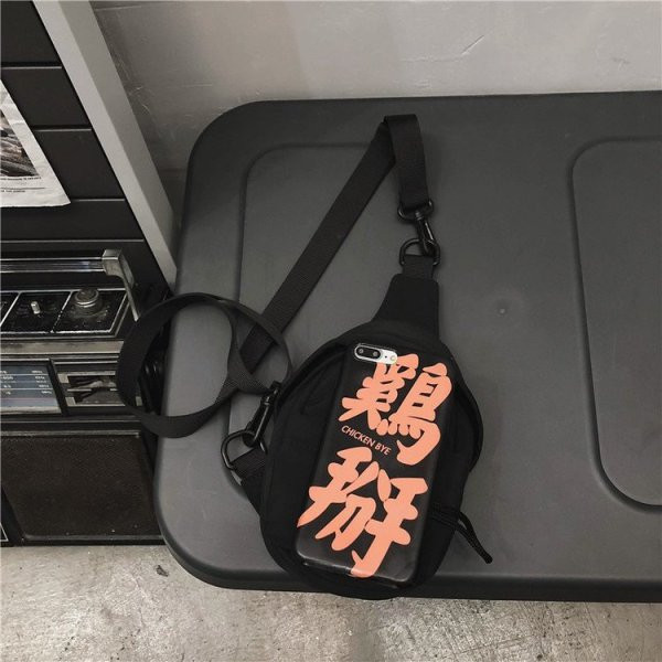 Vīriešu tekstila soma ar mežģīnēm un garu rokturi