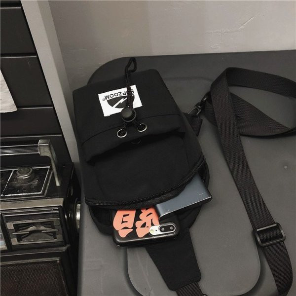 Vīriešu tekstila soma ar mežģīnēm un garu rokturi