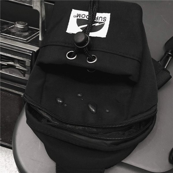 Vīriešu tekstila soma ar mežģīnēm un garu rokturi