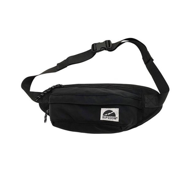 Alkalmi férfi válltáska cipzárral és textil fogantyúval