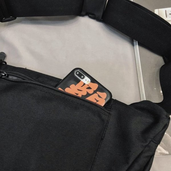 Moodne meeste tekstiilist kott musta värvi