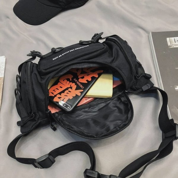 Moodne meeste tekstiilist kott musta värvi