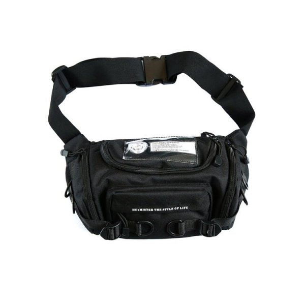 Moodne meeste tekstiilist kott musta värvi