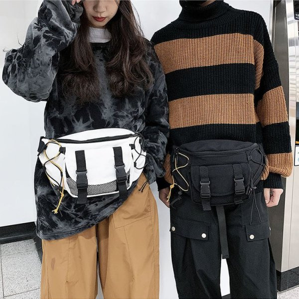 Ανδρική υφασμάτινη τσάντα με μακριά λαβή και τσέπες