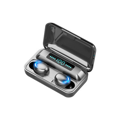 Căști fără fir Bluetooth cu Powerbank, cablu USB și afișaj LED