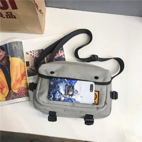 Ikdienas vīriešu soma ar apdruku un augstu rokturi