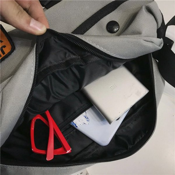 Ikdienas vīriešu soma ar apdruku un augstu rokturi