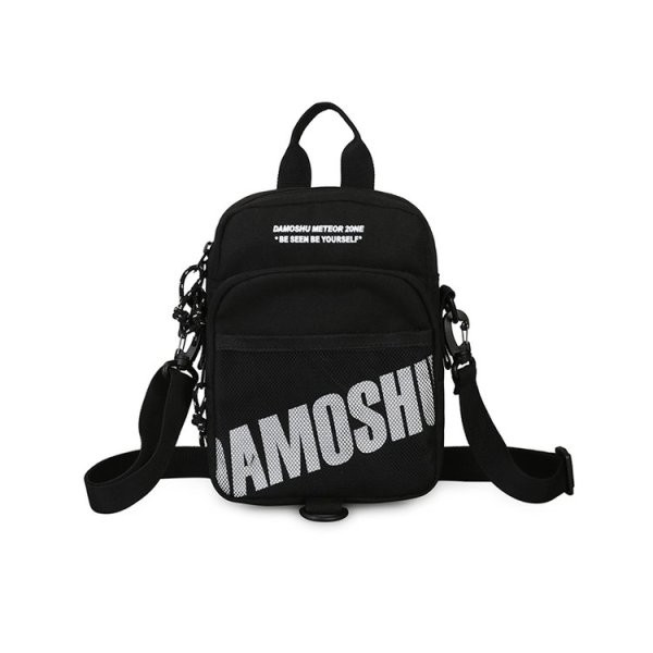 Ikdienas vīriešu soma ar garu rokturi un uzrakstu