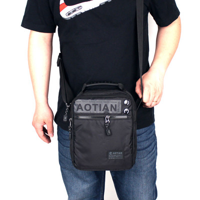 Geanta casual pentru barbati cu maner lung si fermoar