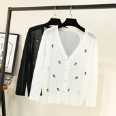 Jauna modeļa sieviešu jaka ar ananāsu izšuvumu