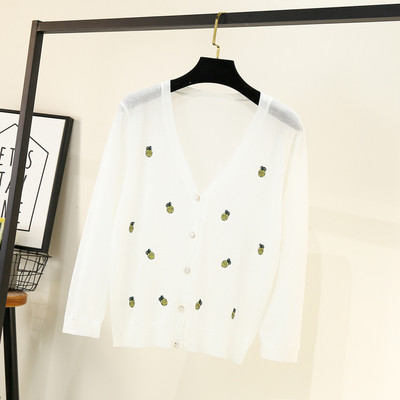 Jauna modeļa sieviešu jaka ar ananāsu izšuvumu