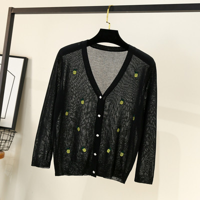 Jauna modeļa sieviešu jaka ar ananāsu izšuvumu