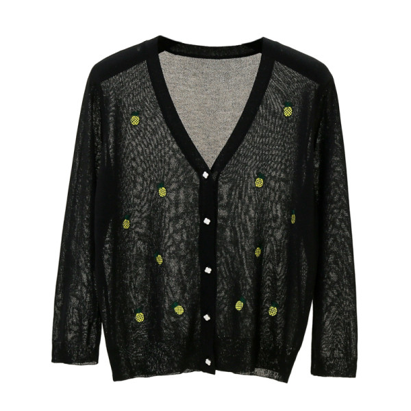 Jauna modeļa sieviešu jaka ar ananāsu izšuvumu