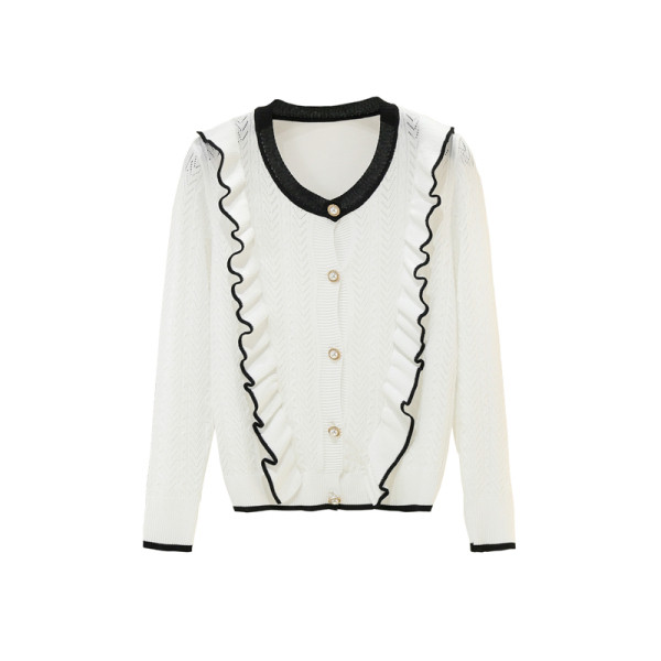 Új modell női kardigán fürtökkel és gombokkal