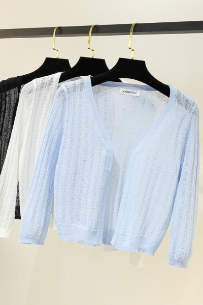 Uut mudelit naiste kardigan pikkade varrukate ja spitsikaelusega