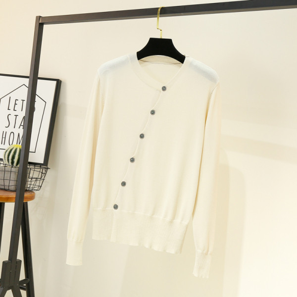 Vesta de dama cu inchidere asimetrica si maneci lungi