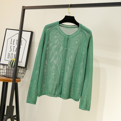 Uue mudeli naiste kampsun ovaalse dekoltee ja nööpidega