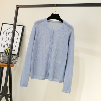 Uue mudeli naiste kampsun ovaalse dekoltee ja nööpidega