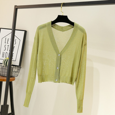 Γυναικεία μοντέρνα ζακέτα με λαιμόκοψη και μακριά μανίκια