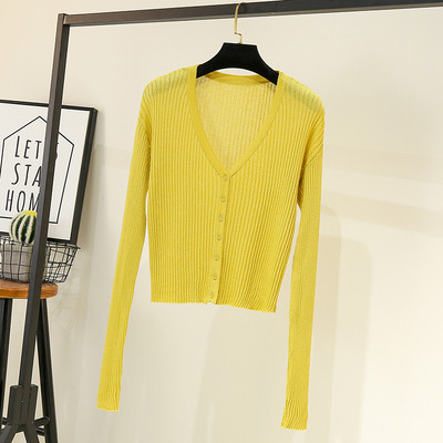 Γυναικεία ζακέτα με βαθύ ντεκολτέ και μακριά μανίκια