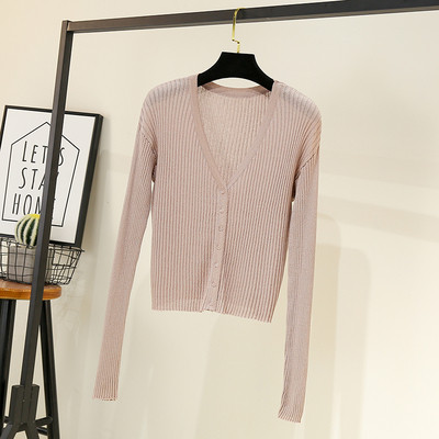 Γυναικεία ζακέτα με βαθύ ντεκολτέ και μακριά μανίκια