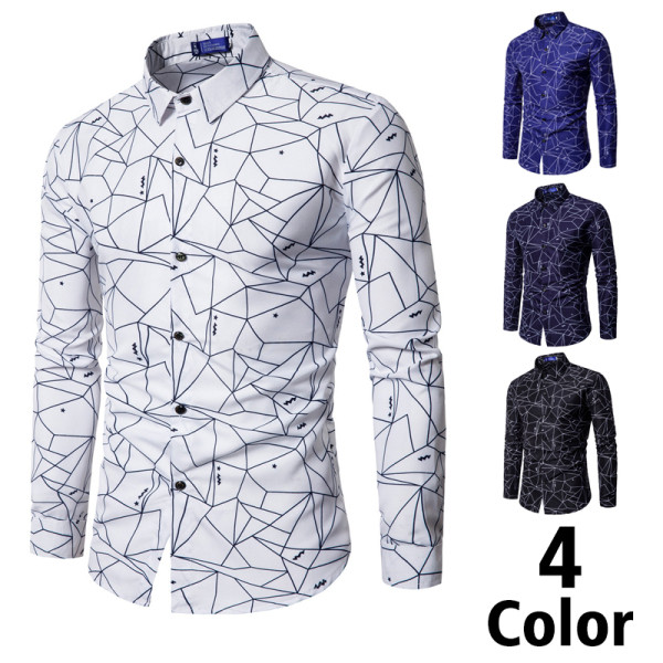 Meeste pikkade varrukatega särgid – valge, musta ja tumesinise tooni mudel