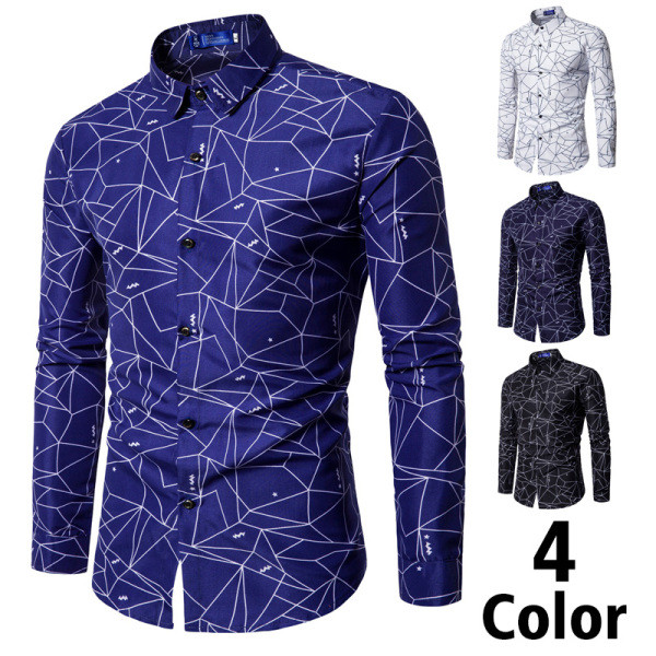 Meeste pikkade varrukatega särgid – valge, musta ja tumesinise tooni mudel