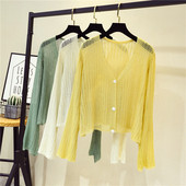 Modern női mellény hosszú ujjal és spitz nyakkivágással