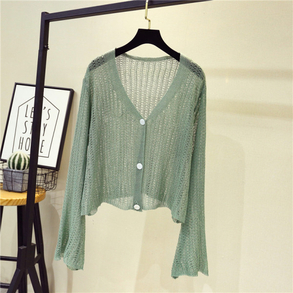 Modern női mellény hosszú ujjal és spitz nyakkivágással