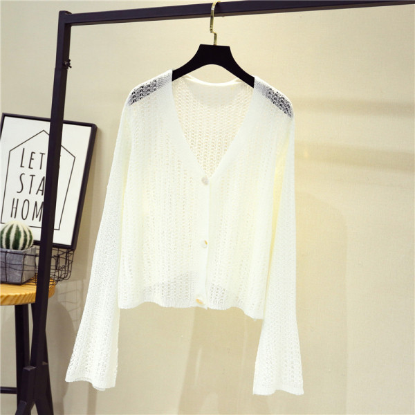 Modern női mellény hosszú ujjal és spitz nyakkivágással