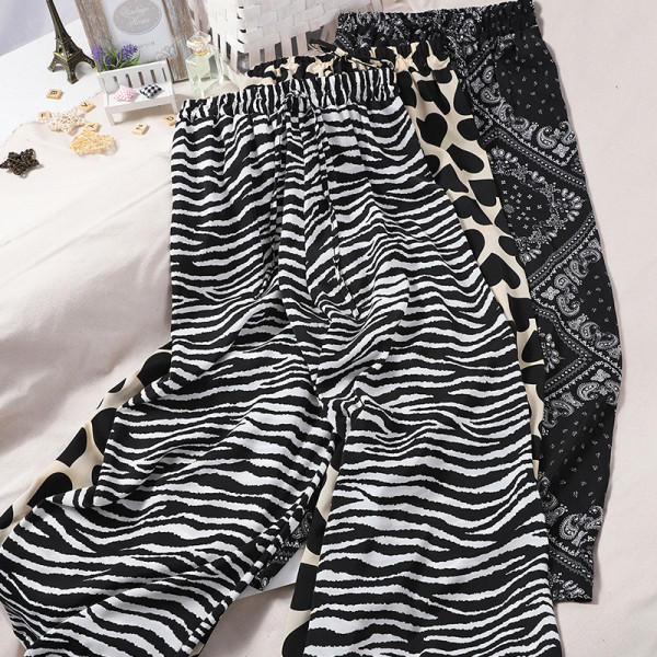 Καλοκαιρινό γυναικείο παντελόνι με λαστικό  - φαρδύ μοντέλο 