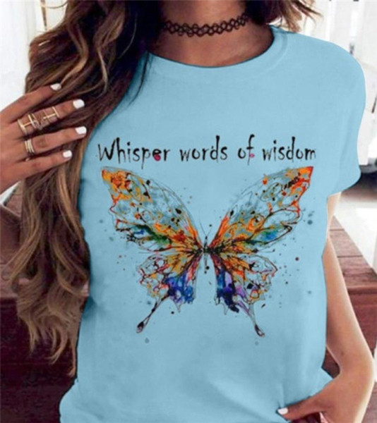 Moodne liblikatrükiga T-särk