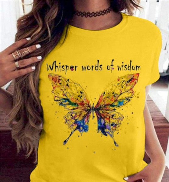 Moodne liblikatrükiga T-särk