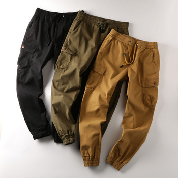 Ежедневни мъжки панталони с ластик и джобове