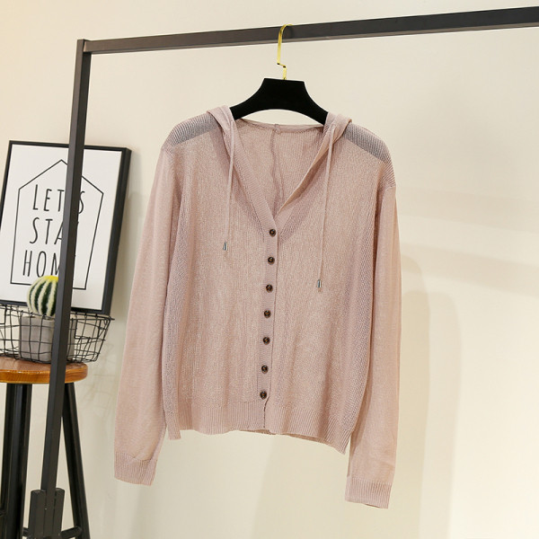 Γυναικεία μοντέρνα ζακέτα με κουκούλα και μακριά μανίκια