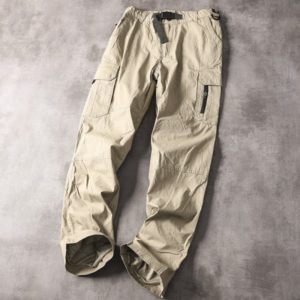 Vīriešu modernas bikses ar kabatām un jostu