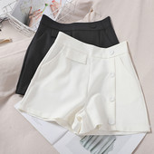 Дамски къси панталони  с висока талия и джобове