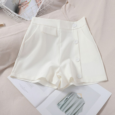 Дамски къси панталони  с висока талия и джобове