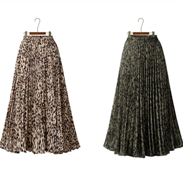 Μακρύ πλισέ φούστα με άνιμαλ πριντ