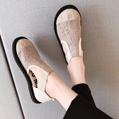 Sieviešu ikdienas apavi ar izšuvumu un plakanu zoli