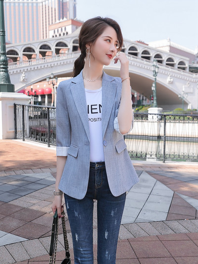 Uue mudeliga liibuv naiste jope 3/4 varrukatega